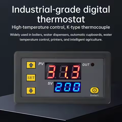Thermocouple Digital Temperature Controller 10A Relay -60°C to 500°C Display for 5V/12V/24V/110-220V
