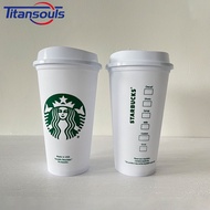 Ready✅ Starbucks Reusable hot /cold Coffee Cup Tumbler with Lid Straw 473ml/16oz black/white TTS