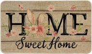 Artoid Mode Home Sweet Home Bunny Flowers Easter Doormat Home Decor Low-Profile Switch Rug Door Mat 