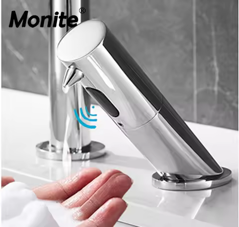 Mounite Automatic Liquid Soap Dispenser Foam Infrared Sensor Smart Sanitizer Hand Washer Deck Mounte