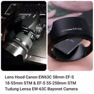 Lens Hood Canon EW63C 58mm EF-S 18-55mm STM &amp; EF-S 55-250mm STM Tudung