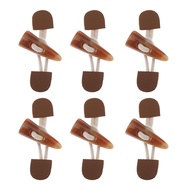 [Simhoa21] 6X Sew On Faux Leather Tab Closure 2.83 inch Duffle Coat Tab Perforated Sew on