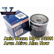 Oil Filter Axia Bezza Myvi D20N Arus Ativa Alza Bosch O 0363 0986AF0363