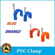 PVC Clamp 1/2" 3/4" 1" Orange Blue PVC Cable Clips Per Pack for Electrical Works