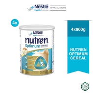NESTLE  Nutren Optimum Cereal. Adult Complete Nutrition, Whey Protein milk formula 800g Bundle of 4