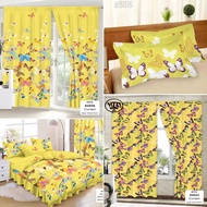 5D Yellow Butterfly Suit Curtain Home Decor Elegant Curtains Printed for Window Door 1PC