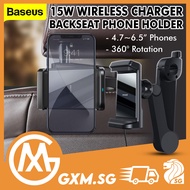 Baseus 15W Wireless Car Charger Phone Holder Car Back Seat Charging for 4.7-6.5 Inch Mobile Phones Compatible with iPhone Xiaomi Samsung Oppo