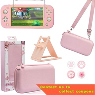 🌠 Pink Travel Case Accessories For Nintendo Switch Lite Cute Sakura Poch Carrying Bag With Strap Stand Temper Film Glass
