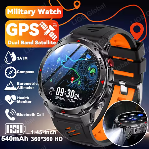 LIGE 2025 New Professional GPS Track Sports Smartwatch Outdoor RIDE Run Compass Altimeter 3ATM Fitne