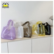 mingxuan2 PVC Transparent Tote Bag Women Jelly Handbag Purse Waterproof Shoulder Bag Fashion for Tra