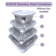 1PC 316 Stainless Steel Kotak Makanan / 316 Stainless Steel Box With Lid Food Container Fresh-Keepin