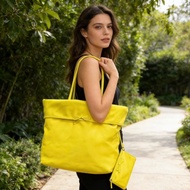 BALENCIAGA 24fall 超大號雙面綢緞拼皮肩背子母購物袋44*49*18 98新配件塵袋