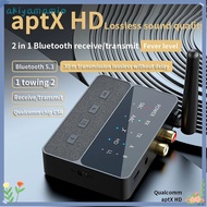 AKIYAMAMIO Bluetooth 5.3 Transmitter Receiver, TV to 2 Wireless Headphones Dual Link Wireless Audio 