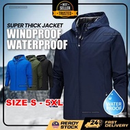 💥 [SUPER FAST DELIVERY] 💥 Jacket Waterproof Windbreaker Unisex Bomber Windproof Sportswear Hoodie NL