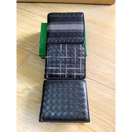 BTS leather men's wallet with woven motif, Premium men's folding wallet