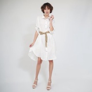 亞麻襯衫, 亞麻洋裝襯衫, 白色洋裝, Zippa, 白色