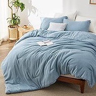 Bedsure Full Comforter Set - Storm Blue Full Size Comforter, Soft Bedding for All Seasons, Cationic 