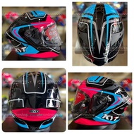 KYT TT-Course 2021 Overtech (Black/ Blue/ Pink)