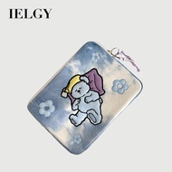 Ielgy Embroidered Rabbit Tie-Dye ipad Computer Storage Bag
