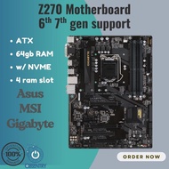 Motherboard 6th 7th Gen Gigabyte H270-HD3 H270 Z270 DRAGON ASUS Prime Z270-P 64GB Max RAM ATX 4 RAM