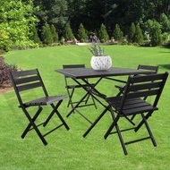 Steve & Leif Black Campsite Outdoor/Indoor 5pcs Square Table & Chair Set
