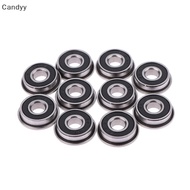 NDY 10Pcs F695-2RS Stainless Steel Bearing Flanged Miniature Deep Groove Bearings F695 Bearings N