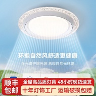 Lampless Smart Ceiling Lamp Lamp Living Room Cream Leaf Bedroom Lamp Modern Fan Simple Voice Hall St