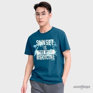 GALLOP : Graphic Tee เสื้อยืดพิมพ์ลาย ผ้าคอตตอนผู้ชาย รุ่น GT9194 สี Navy Blue - กรมท่า / ราคาปกติ 9