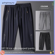 Three Quarter Pants Men 3 Quarter Pants Quick Drying Fashion Print Casual Shorts Cropped 3/4 Pants