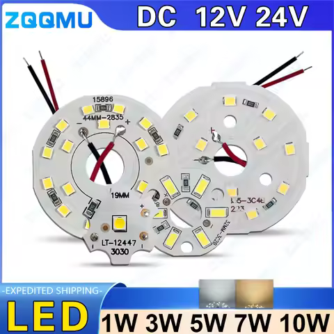 LED Lamp Chip DC12V/24V 1W-9W LED Bulb Patch Lamp SMD Board Round Module Light Source Board Suitable