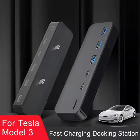 USB Shunt Hub For Tesla Model Y Model 3 Accessories 21-23 27W Quick Charger Type-C SD 모델3 모델y Dockin