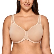 [BUYAI] Womens Full Coverage Underwire Seamless T-shirt Bra Plus Size Lightly Padded Basic Underwear