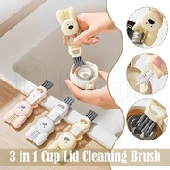 3 in 1 Cartoon Rabbit Water Bottle Washing Brush - Multi-Purpose Cup Scrubber - Bottle Lid Gap Clean