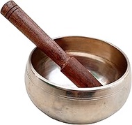 Purpledip Bell Metal Singing Bowl: Dhyana Musical Instrument For Meditation, 3.5 Inches, Gold (12397