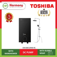 TOSHIBA Instant Water Heater DC Pump + Rainshower Black DSK38ES3MB-RS 热水器 Pemanas Air Mandi