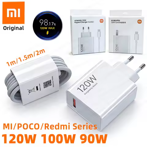 Original 120W Xiaomi 17 15 14 Pro 13T Fast Charger 100W XiaoMi 12 Poco X7 F8 F7 Ultra Redmi Note 13 