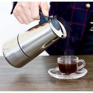 外銷義大利款 高檔 moca-HAI 不銹鋼摩卡壺 咖啡摩卡壺 咖啡壺不銹鋼 可放電磁爐 寬底穩健款