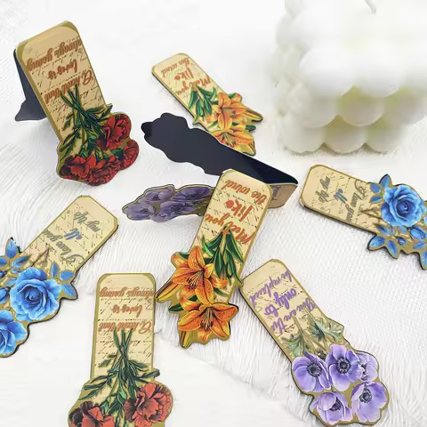 4pcs Reading Flowers Magnetic Bookmark Reading Pages Books Tagging School Stationary Supplies DIY Vi