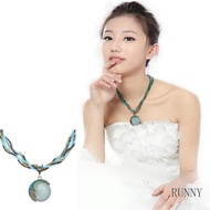 RUNNY Bohemian Statement Beaded Necklace Vintage Turquoise for Rhinestone Necklace for Women Pendent