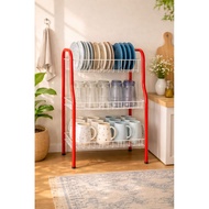 RPL03 ECONOMIC 3-Tier Dish Rack - Vintage 3-Tier Dish Rack - Multipurpose 3-Tier Dish Stand Rack - V