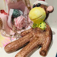 台灣製造 手工繪製 猴子玩偶造型存錢筒 手繪
