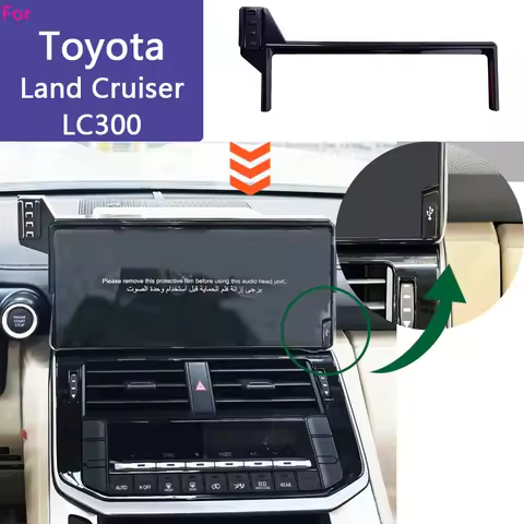 For Toyota Land Cruiser LC300 2023 2022 Car Phone Holder Multimedia Screen With USB Port Wireless Ch