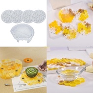 flgo Silicone Jewelry Tray Epoxy Resin Casting Mold Honeycomb Shape Teapot Mat Tray Mold for Jewelry Making Table Wine T