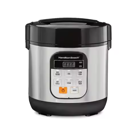 Hamilton Beach Compact Multi Cooker, 1.5 Quart, with Rice Cooker, Egg Cooker, Food Steamer and Cerea