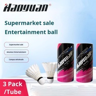 3PCS Goose Feather Shuttlecock, Outdoor Badminton Shuttlecock, Durable White Badminton Training Shut