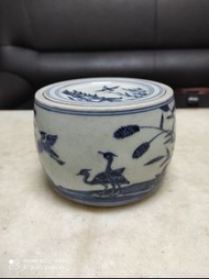 青花花鳥紋蟋蟀罐直徑14cm款(大明宣德年製)