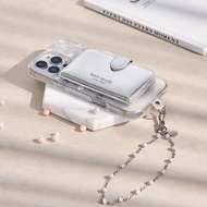 【kate spade】MagSafe 磁吸迷你掀蓋包 閃亮銀