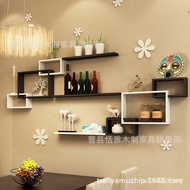 Decorative Rack Wall Rack Solid Wood Bedroom Background Wall Storage Modern Minimalist TV Rack Wall-