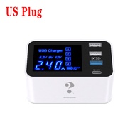 Multiple USB Charger LCD Display For iPhone 8 plus 11 12 pro max Type C 8 Port QC 3.0 Fast Charging
