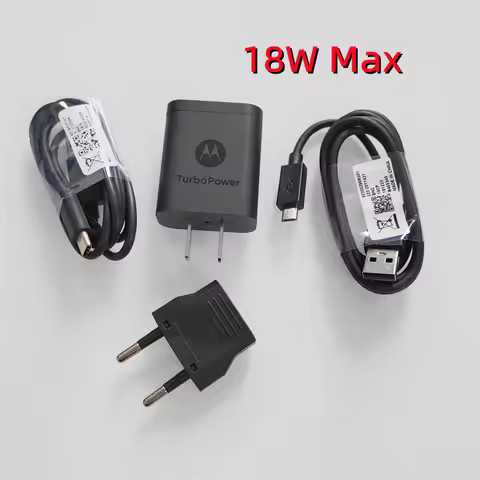 12V1.5A Fast Charger Turbo Power 18W Quick US Adapter Micro/USB C Data Cable For Motorola Moto E5 Pl